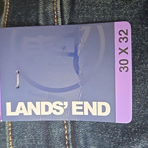 NWT Lands' End Men's Straight Jeans Flannel Lined- Dark Blue, 30x32 - Picture 7 of 8